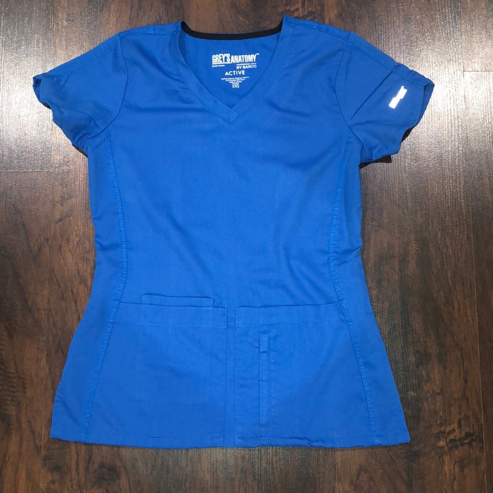 Grey’s Anatomy Size XXS Royal Blue Scrub Top